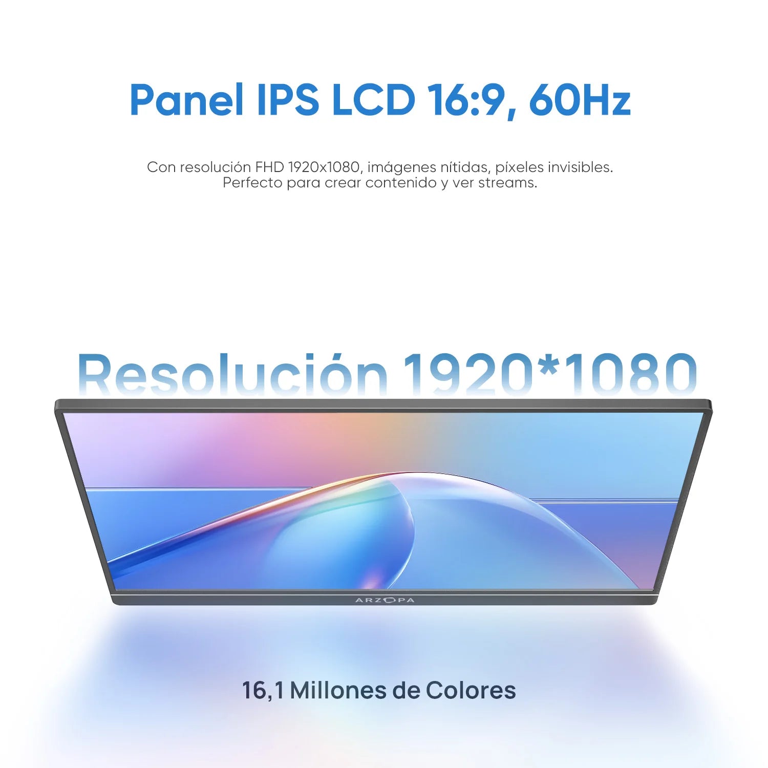 Monitor portátil ARZOPA de 15,6 pulgadas, pantalla externa FHD IPS 1080p, monitor secundario para portátil/Mac, USB-C/HDMI, A1