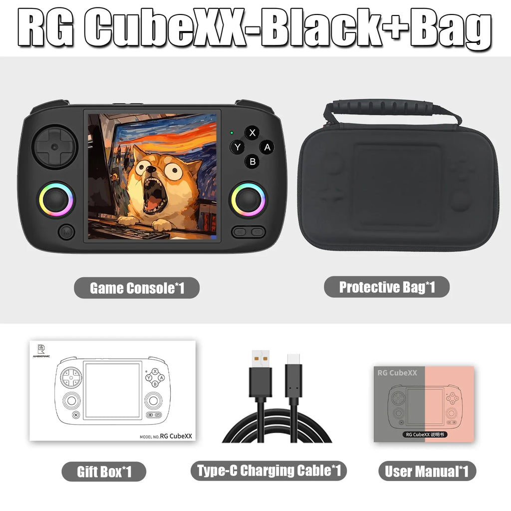 Consola Retro Portátil ANBERNIC RG Cube XX | Pantalla IPS 3.95”, WiFi, Bluetooth y Sistema Linux – Compatible con PSP, Perfecta para Regalo Gamer