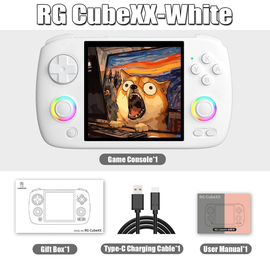 Consola Retro Portátil ANBERNIC RG Cube XX | Pantalla IPS 3.95”, WiFi, Bluetooth y Sistema Linux – Compatible con PSP, Perfecta para Regalo Gamer