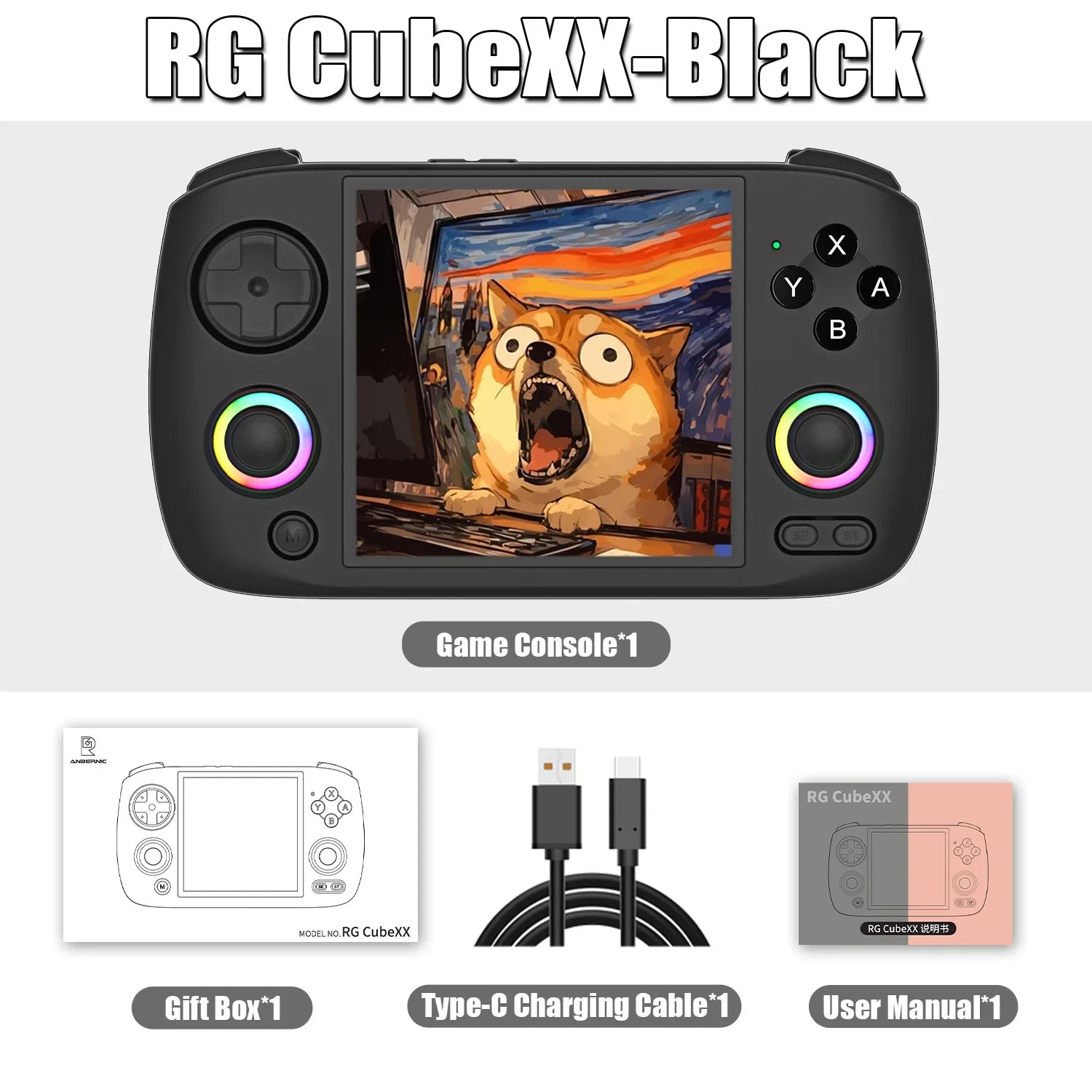 Consola Retro Portátil ANBERNIC RG Cube XX | Pantalla IPS 3.95”, WiFi, Bluetooth y Sistema Linux – Compatible con PSP, Perfecta para Regalo Gamer