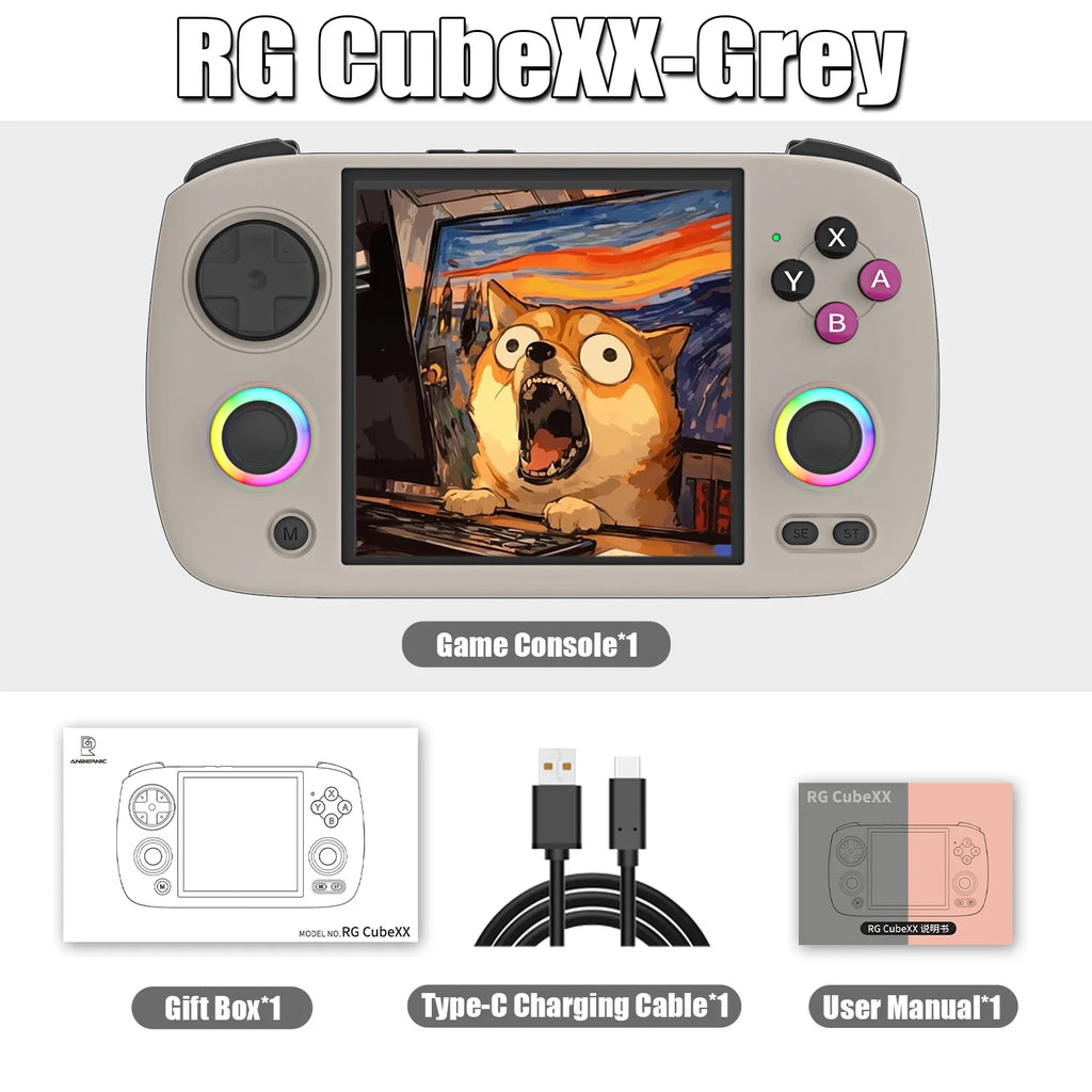 Consola Retro Portátil ANBERNIC RG Cube XX | Pantalla IPS 3.95”, WiFi, Bluetooth y Sistema Linux – Compatible con PSP, Perfecta para Regalo Gamer