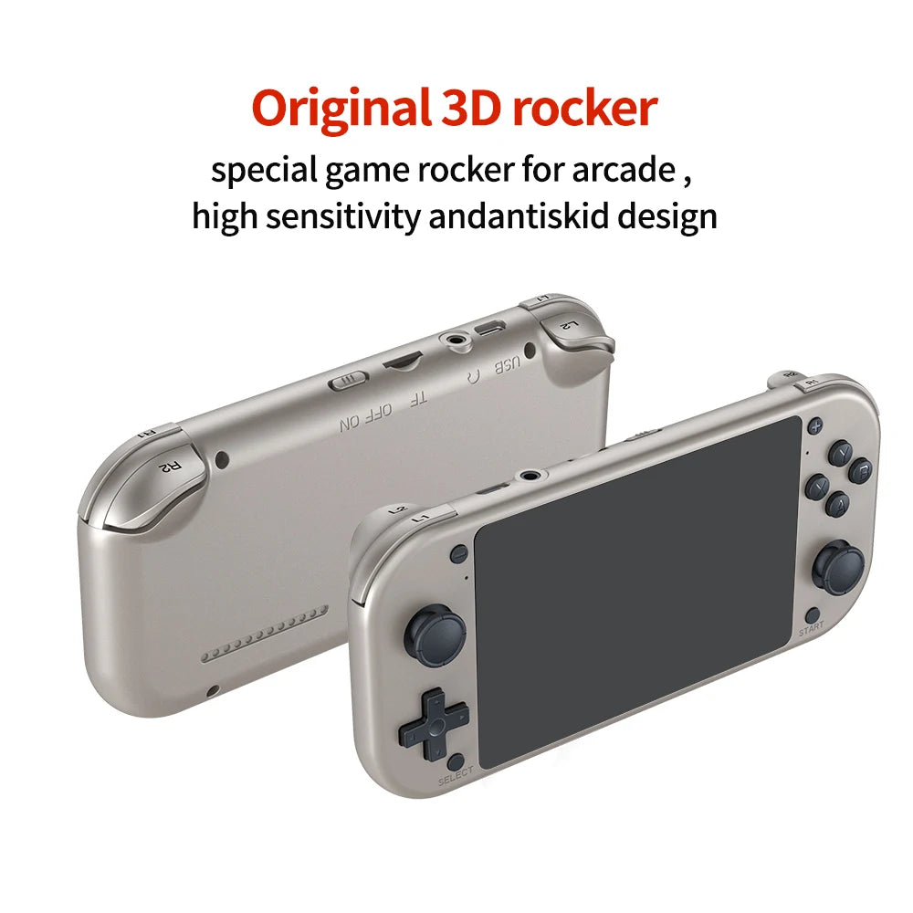 Consola de videojuegos portátil retro gamer BOYHOM M17 con sistema Linux de código abierto, pantalla IPS de 4,3 pulgadas y reproductor de vídeo de bolsillo de 64 GB.