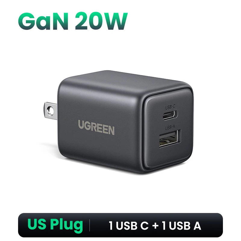 Cargador rápido UGREEN GaN Mini 30W | Compatible con iPhone, Samsung, Xiaomi y tablets